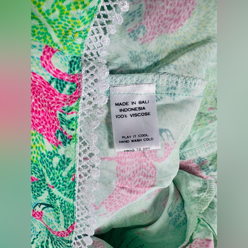 Kenny Flowers The Sunshine State Womens Small Tunic Dress Flamingo Green Pink - Picture 15 of 15